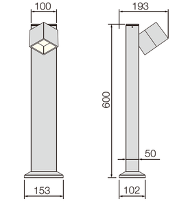 Lampadaire de jardin extérieur en aluminium IP65 12W/18W LED - Product Image 5