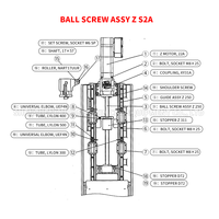 Ball Screw Assy Z S2A Brother S2A Z-axis Ball Screw, Ball Screw untuk Suku Cadang Mesin Bor dan Tap Center Brother