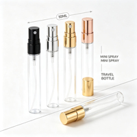 Atomiseur de parfum de voyage miniature en stock, 2ml 3ml 5ml 10ml, flacon en verre fin à filetage, pulvérisateur avec couvercle en aluminium électroplaqué