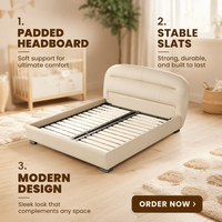 WINMAX Lit Modulaire Moderne de Luxe en Cuir Véritable Rembourré, Confortable et Éclairé, Tailles King et Queen, pour Maison et Hôtel 2516