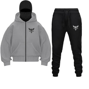 Sweat-shirt à capuche zippé tendance de marque américaine, design <span class=keywords><strong>bandit</strong></span> à double capuche, coupe-vent et chaud, style streetwear - Product Image 4