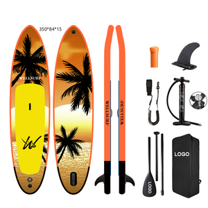 กระดานยืนพายแบบเป่าลมขนาด 11'6" สีเหลือง ยี่ห้อ Full Printing รุ่น ISUP พร้อมอุปกรณ์เสริมคุณภาพสูง กระดานยืนพายลายฟลามิงโก - Product Image 5
