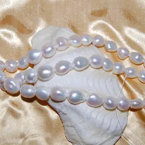 12-14mm Wholesale White Real Cultured Natural Freshwater Large Size Baroque Pearl Strand Beads
