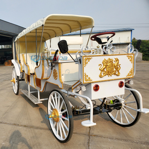 Carruaje Turístico Eléctrico Blanco Estilo Victoriano, Carruaje de Lujo Eléctrico y sin Caballos para Parques y Atracciones - Product Image 1