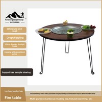 Table de cuisson pliante portable anti-brûlure en fer avec impression UV personnalisée pour 2-4 personnes, capacité <1L, compatible gaz/induction