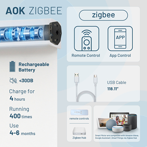 Tuya Smart <span class=keywords><strong>rullo</strong></span> elettrico tende <span class=keywords><strong>Zebra</strong></span> tessuto oscurante per camera da letto soggiorno motorizzato <span class=keywords><strong>rullo</strong></span> incorporato - Product Image 2