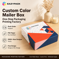 Boîtes cadeaux en carton ondulé écologiques personnalisées à motifs géométriques, blocs de couleur mosaïques, pour vêtements et cadeaux – Vente en gros