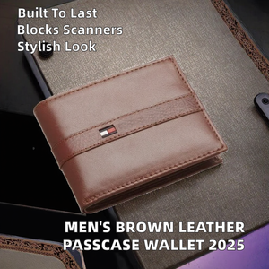 2025 Hot Selling <b>Men's</b> Ranger PU <b>RFID</b> Zipper Pass Case <b>Wallet</b> with Chains Brown Color PVC Lining Premium Quality - Product Image 2