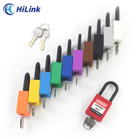 Candado de Seguridad Rojo HiLink P38P-Red de 38 mm, ABS+Nylon, con Llave Igualada, Bloqueo Eléctrico, Certificado CE, 1 Año de Garantía