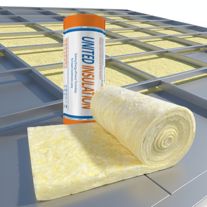 Manta de Lana de Vidrio Absorbente de Sonido con Certificación CE, la <span class=keywords><strong>M</strong></span>ás Vendida en Europa, LAMBDA 0.039, Aislamiento Térmico, Rollo de Lana de Vidrio Amarilla - Product Image 1