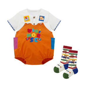 T-shirt en coton personnalisé pour enfants, garçons et filles, col marin, manches courtes, imprimé ours de dessin animé, haut décontracté pour enfants - Product Image 2