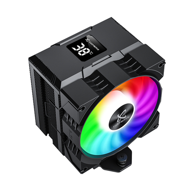 Gamer-X CPU Heatsink 90mm High-speed Fluid Bearing ARGB LED Copper Aluminum Computer Case Cooling 200W Temperature Display Intel