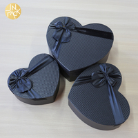 EN PACK Noir Blanc Coeur Forme Fleur Boîte De Mariage Saint Valentin En Gros Emballage Cadeau Personnalisé Boîte De Papier avec Ruban Arc