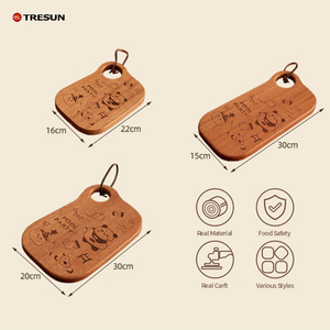 Planches à découper en bois massif pour la cuisine avec trou de suspension - Product Image 2