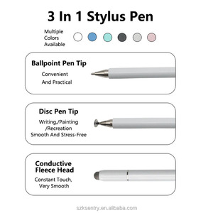 Top vente 3-en-1 capuchon magnétique stylet en aluminium écran tactile Compatible avec iPad <span class=keywords><strong>iPhone</strong></span> Samsung téléphones mobiles crayon élégant - Product Image 3