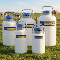 Réservoir de nitrogène liquide de petite taille (1L~35L) pour l'insémination artificielle, stockage de sperme, flacon Dewar, conteneur de nitrogène liquide
