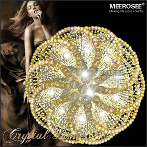 MEEROSEE <span class=keywords><strong>Lustre</strong></span> rond en cristal Luminaire Ambre Cristal Lampe <span class=keywords><strong>lustre</strong></span> de cristal avec <span class=keywords><strong>GU10</strong></span> Lumières Lustres Éclairage MD2333 - Product Image 4