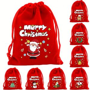 9*12cm New Design <b>Christmas</b> <b>Sack</b> Treat Bags Velvet <b>Christmas</b> Bags for Gift Beautiful - Product Image 1