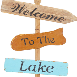 Wood <strong>Canoe</strong> Oar Paddle Sign Wall <strong>Decor</strong> with Arrow and Stripe Patterns - Product Image 5