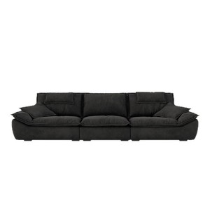 Sofá de Tela Esmerilada en Forma de L con Respaldo Ajustable, Asiento Profundo, Estilo Italiano Minimalista para Sala de Estar - Product Image 4