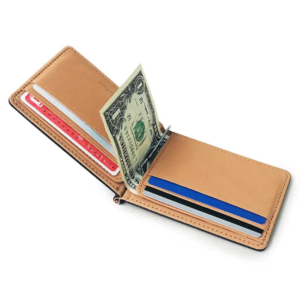 Wholesale PU leather cover card package creative beauty money clip wallet for men or women