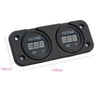 Voltímetro Digital LED Impermeable de Doble Voltaje 12/24V, Monitor de Voltaje con Pantalla