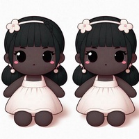 Poupée en peluche personnalisée pour fille noire, jouet en peluche pour bébé fille africaine, conception OEM ODM