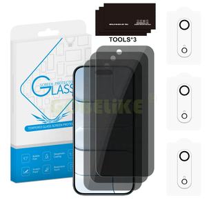 Protector DE PANTALLA DE PRIVACIDAD DE cobertura completa con bloqueo de vista lateral para iPhone 13 14 15 16 17 Vidrio templado antiespía - Product Image 4