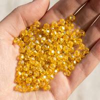 Sonnenblumengelbe 4mm Facettierte Epoxid-Strass-Steine 2-Punkt Lose Perlen DIY Handgemachte Heimdekoration Hochzeits-Bastelbedarf Langlebig