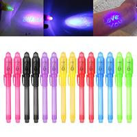 Stylo à encre invisible magique espion 7 couleurs avec lumière UV pour messages secrets