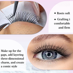 Pestañas Postizas CoMango 3D W+ con Forma de Triple Punta, Extensiones de Pestañas Negras con Forma de W, Súper Suaves - Product Image 5
