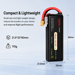 Batterie Li-Polymère Rechargeable 60C à Débit Élevé 500mAh 14.8V 4S pour Drone Micro FPV, Avion RC, Quadricoptère - Vente en Gros - Product Image 5