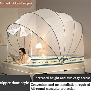 Dormitorio 360 °   <span class=keywords><strong>Mosquitera</strong></span> Plegable con Marco de Soporte de Siete Hilos de Cobertura Total, Espacio Ampliado, Puerta con Cremallera sin Instalación - Product Image 1