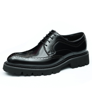 Zapatos de Hombre de Charol con Acabado Brillante, Estilo Británico, con Grabado Brogue, Punta en Pico, Suela Gruesa, Brogues de Diseñador de Lujo - Product Image 5