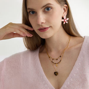 J & D Vintage Otoño Invierno joyería Acero inoxidable piedra Natural Ojo de Tigre Hamsa mano colgante collar - Product Image 2