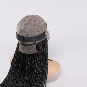 Peluca trenzada sin nudos estilo bohemio al por mayor para mujer, peluca <span class=keywords><strong>de</strong></span> encaje completo sin pegamento con trenzas tipo box, cabello sintético ignífugo con baby hair - Product Image 4