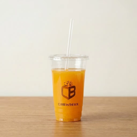 Gobelet à boisson glacée jetable en plastique PET biodégradable ZFCUP avec logo personnalisé, 24 oz, 98 mm, pour bubble tea, café, avec couvercles