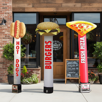 Nouveau design de tube gonflable lumineux LED pour pizza, hot-dog et hamburger, idéal pour la publicité