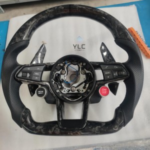 Volant de direction personnalisé en cuir et fibre de carbone pour <span class=keywords><strong>Audi</strong></span> <span class=keywords><strong>A6</strong></span> A6L A7 C7 A3 2010-2025 - Product Image 3