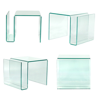 Table basse carrée de salon en verre coudé, fabrication chinoise, à bas prix et de haute qualité, nouvelle collection