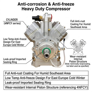 Compresor <span class=keywords><strong>de</strong></span> <span class=keywords><strong>Aire</strong></span> <span class=keywords><strong>Acondicionado</strong></span> 4NFCY para Autobús, 24V, 4 Cilindros, 647cc, Tipo Abierto, para Reemplazo en Autocares <span class=keywords><strong>de</strong></span> 8.5-12m - Product Image 5