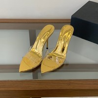 Mules élégantes nude à bout ouvert avec bride transparente en PVC, talons aiguilles sexy, parfaites pour l'été et le bureau