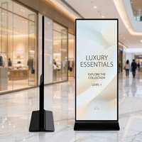 Écran publicitaire numérique tactile capacitif 10 points Full HD de 75 pouces sur pied pour ascenseur et libre-service