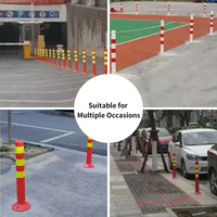 Sécurité routière améliorée avec délinéateur de trafic PE flexible Matériau en caoutchouc Panneau de stationnement routier Flex Bollard Spring Post