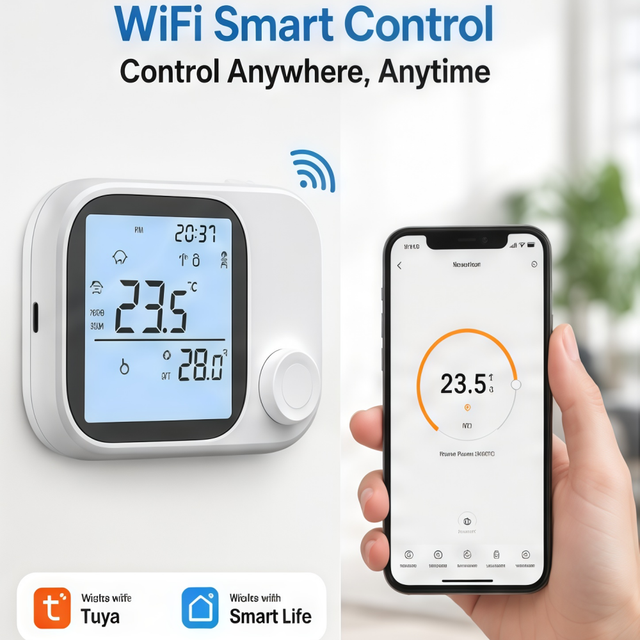 Premium Energy Efficient Thermostat Tuya WiFi Smart Heating Controller with Programmable Schedule for Global Heating Market