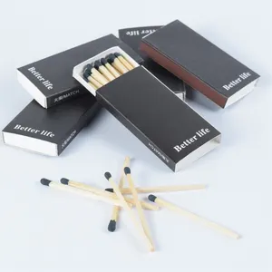 Safety Match Boxes And Colors Can Be Customized Hot Sale Custom Black Luxury Matches For Candles In Bulk Slender Box Match