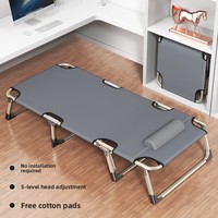 Lit simple multifonctionnel portable et pliable de grande taille avec matelas souple pour adultes