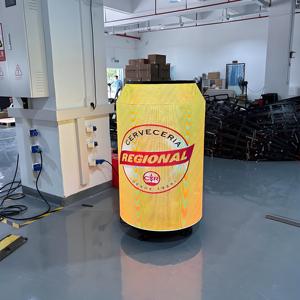 Écran LED créatif en forme de canette de <span class=keywords><strong>bière</strong></span> pour location, affichage LED cylindrique pour bar, boîte de nuit, scène, événement - Product Image 1
