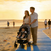 Alfombra de Playa Accesible de Poliéster Azul Marrón con Resistencia a los Rayos UV y a la Intemperie, Duradera, de 3.6 mm de Grosor y 100000 mm de Largo para Caminos de Acceso en Silla de Ruedas
