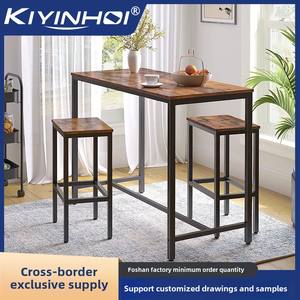 Sencillo juego de <span class=keywords><strong>mesa</strong></span> de barra <span class=keywords><strong>alta</strong></span> para sala de estar, sofá, pasillo, almacenamiento lateral, mesas de oficina, sillas para Material metálico de <span class=keywords><strong>Amazon</strong></span> - Product Image 3